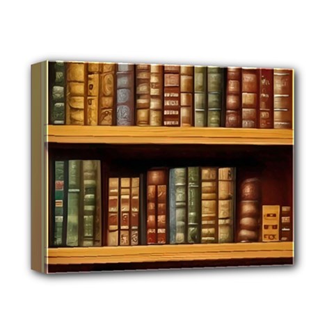 Room Interior Library Books Bookshelves Reading Literature Study Fiction Old Manor Book Nook Reading Deluxe Canvas 14  X 11  (stretched) by Grandong