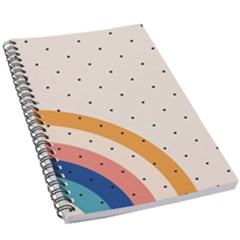 Abstract Geometric Bauhaus Polka Dots Retro Memphis Rainbow 5 5  X 8 5  Notebook by Maspions