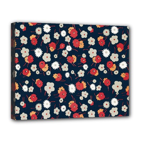 Flowers Pattern Floral Antique Floral Nature Flower Graphic Canvas 14  X 11  (stretched) by Maspions