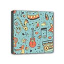 Seamless Pattern Musical Instruments Notes Headphones Player Mini Canvas 4  x 4  (Stretched) View1