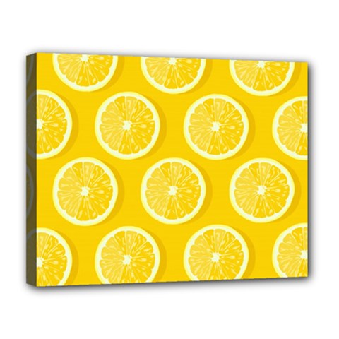 Lemon Fruits Slice Seamless Pattern Canvas 14  X 11  (stretched) by Apen
