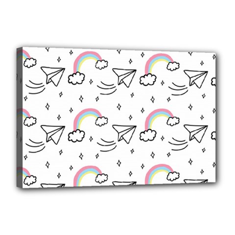 Cute Art Print Pattern Canvas 18  X 12  (stretched) by Apen