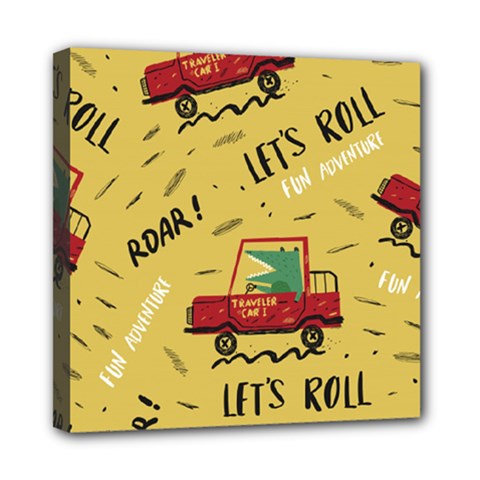 Childish Seamless Pattern With Dino Driver Mini Canvas 8  X 8  (stretched) by Apen