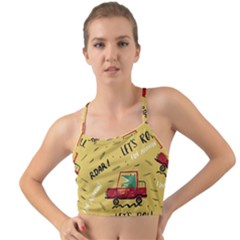 Childish Seamless Pattern With Dino Driver Mini Tank Bikini Top by Apen