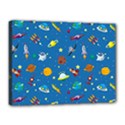 Space Rocket Solar System Pattern Canvas 16  x 12  (Stretched) View1