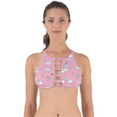 Cute Unicorn Seamless Pattern Perfectly Cut Out Bikini Top by Apen