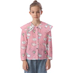 Cute Unicorn Seamless Pattern Kids  Peter Pan Collar Blouse by Apen