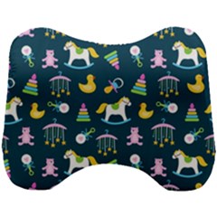 Cute Babies Toys Seamless Pattern Head Support Cushion by Apen
