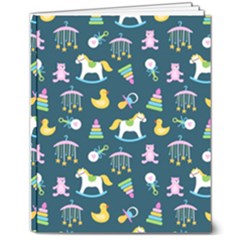 Cute Babies Toys Seamless Pattern 8  X 10  Softcover Notebook by Apen
