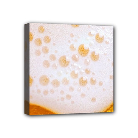Beer Foam Texture Macro Liquid Bubble Mini Canvas 4  X 4  (stretched) by Cemarart