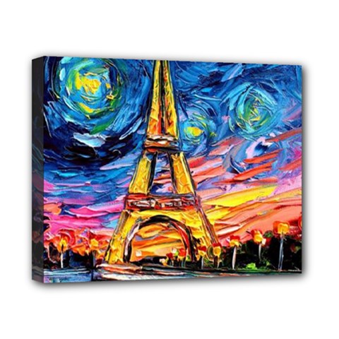 Eiffel Tower Starry Night Print Van Gogh Canvas 10  X 8  (stretched) by Maspions