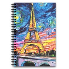 Eiffel Tower Starry Night Print Van Gogh 5 5  X 8 5  Notebook by Maspions
