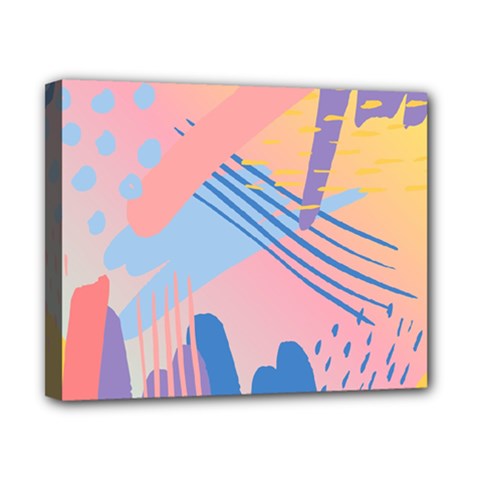 Abstract Lines Dots Pattern Purple Pink Blue Canvas 10  X 8  (stretched) by Maspions