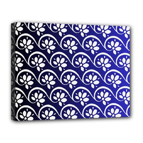 Pattern Floral Flowers Leaves Botanical Canvas 14  X 11  (stretched) by Maspions