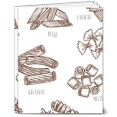 Pasta Mie Spageti Rigatoni Lasagna 8  X 10  Hardcover Notebook by Askadina