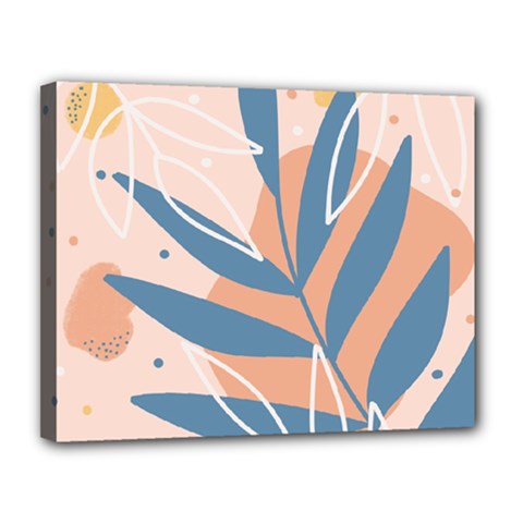 Summer Pattern Tropical Design Nature Green Plant Canvas 14  X 11  (stretched) by Maspions