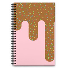 Ice Cream Dessert Food Cake Chocolate Sprinkles Sweet Colorful Drip Sauce Cute 5 5  X 8 5  Notebook by Maspions