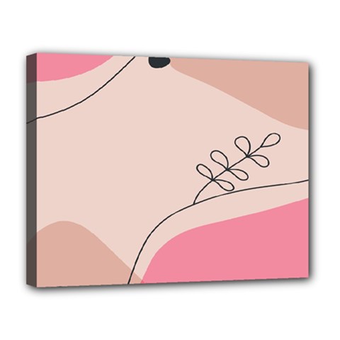 Pink Pattern Line Art Texture Minimalist Design Canvas 14  X 11  (stretched) by Maspions