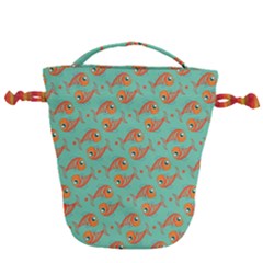 Cute Fish Underwater Sea Ocean Nature Aquarium Goldfish Marine Water Drawstring Bucket Bag by Bedest