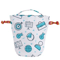 Pattern Business Graphics Seamless Background Texture Desktop Design Concept Geometric Drawstring Bucket Bag by Bedest