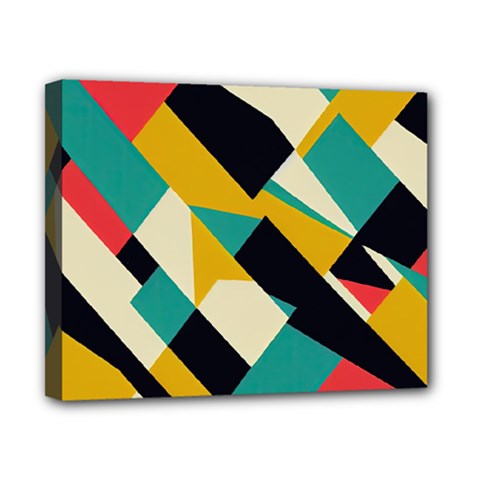 Geometric Pattern Retro Colorful Abstract Canvas 10  X 8  (stretched) by Bedest