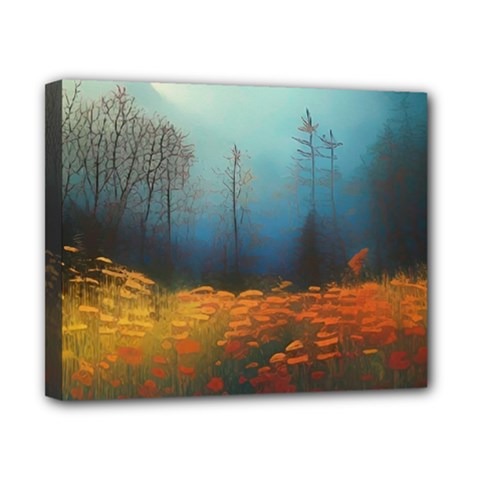 Wildflowers Field Outdoors Clouds Trees Cover Art Storm Mysterious Dream Landscape Canvas 10  X 8  (stretched) by Posterlux