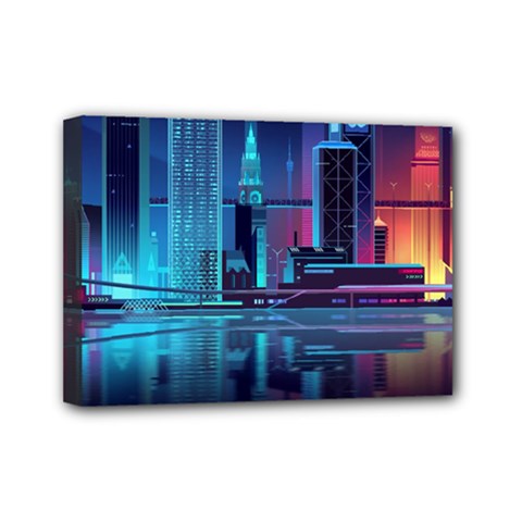 Digital Art Artwork Illustration Vector Buiding City Mini Canvas 7  X 5  (stretched) by Maspions