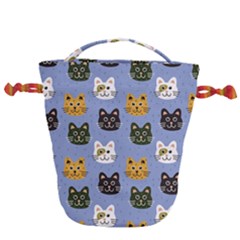 Cat Cat Background Animals Little Cat Pets Kittens Drawstring Bucket Bag by Maspions