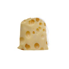 Cheese Texture, Yellow Cheese Background Drawstring Pouch (small) by nateshop
