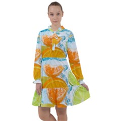 Fruits, Fruit, Lemon, Lime, Mandarin, Water, Orange All Frills Chiffon Dress by nateshop