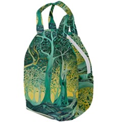Trees Forest Mystical Forest Nature Junk Journal Scrapbooking Background Landscape Travel Backpack by Maspions