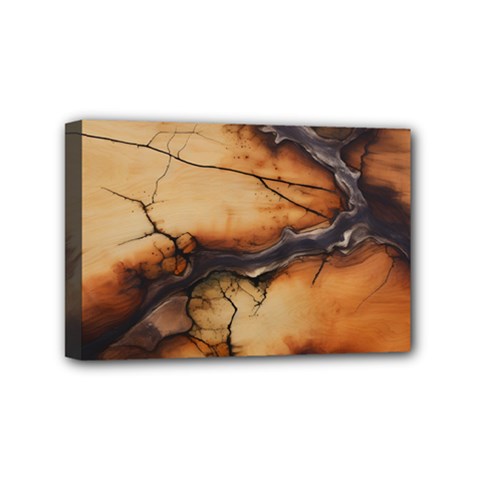 Texture Woodgrain Pattern Nature Wood Pattern Mini Canvas 6  X 4  (stretched) by Maspions