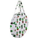 Cactus Plants Background Pattern Seamless Giant Round Zipper Tote View3