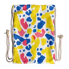 Colored Blots Painting Abstract Art Expression Creation Color Palette Paints Smears Experiments Mode Drawstring Bag (large) by Maspions