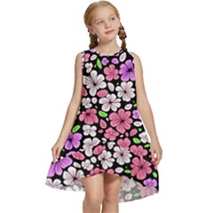 Flowers Floral Pattern Digital Texture Beautiful Kids  Frill Swing Dress by Maspions
