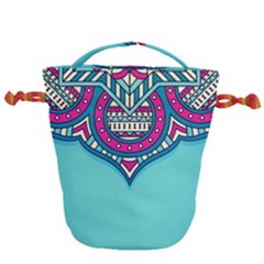 Mandala Blue Drawstring Bucket Bag by goljakoff