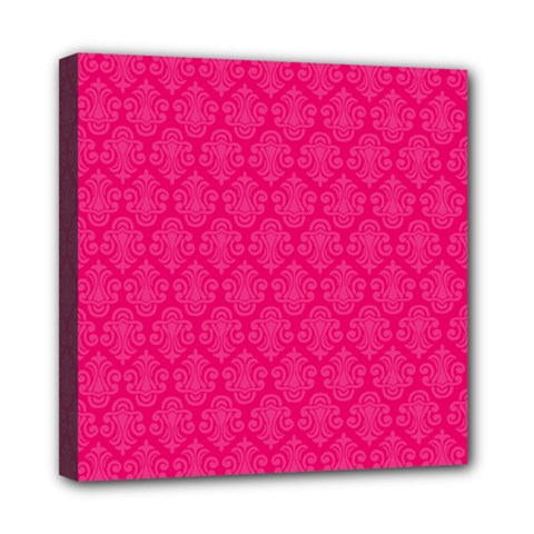 Pink Pattern, Abstract, Background, Bright, Desenho Mini Canvas 8  X 8  (stretched) by nateshop