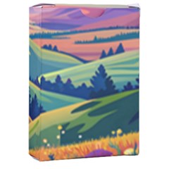 Field Valley Nature Meadows Flowers Dawn Landscape Playing Cards Single Design (rectangle) With Custom Box by Maspions
