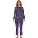 Enigmatic Plum Mosaic Womens  Long Sleeve Lightweight Pajamas Set View1