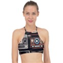 Retro Cameras Old Vintage Antique Technology Wallpaper Retrospective Halter Bikini Top View1