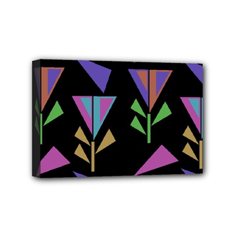 Abstract Pattern Flora Flower Mini Canvas 6  X 4  (stretched) by Maspions
