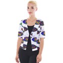 Fish Abstract Colorful Cropped Button Cardigan View1