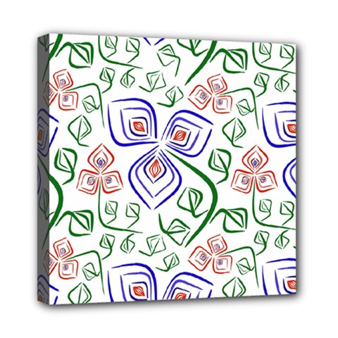 Bloom Nature Plant Pattern Mini Canvas 8  X 8  (stretched) by Maspions