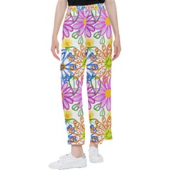 Bloom Flora Pattern Printing Women s Pants  by Maspions
