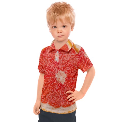 Grapefruit-fruit-background-food Kids  Polo T-shirt by Maspions
