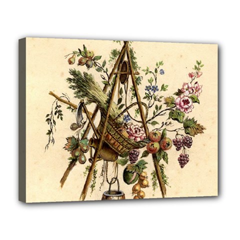 Vintage-antique-plate-china Canvas 14  X 11  (stretched) by Maspions