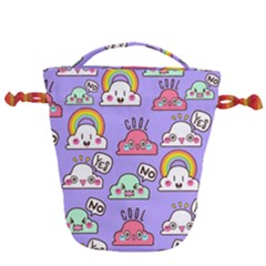 Cloud Seamless Pattern Drawstring Bucket Bag by Apen