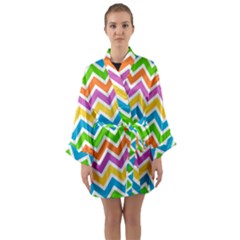 Chevron Pattern Design Texture Long Sleeve Satin Kimono by Apen