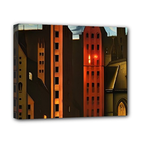 Sci-fi Futuristic Science Fiction City Neon Scene Artistic Technology Machine Fantasy Gothic Town Bu Canvas 10  X 8  (stretched) by Posterlux