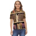 Books Bookshelves Office Fantasy Background Artwork Book Cover Apothecary Book Nook Literature Libra Women s Short Sleeve Double Pocket Shirt View1